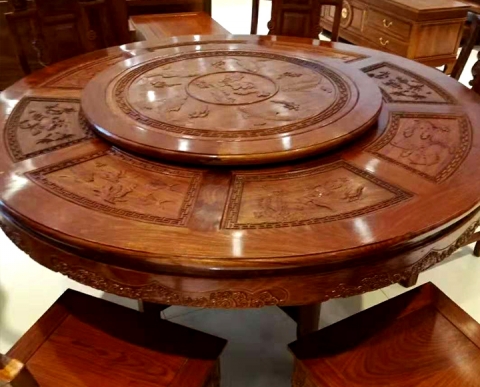上海鸿林家具红木圆台餐桌