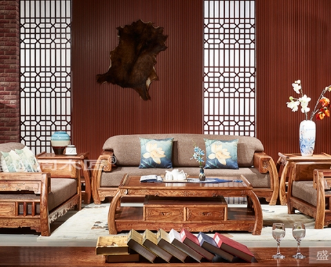 上海周木匠刺猬紫檀红木沙发组合
